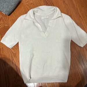 Abercrombie merino wool-blend polo sweater